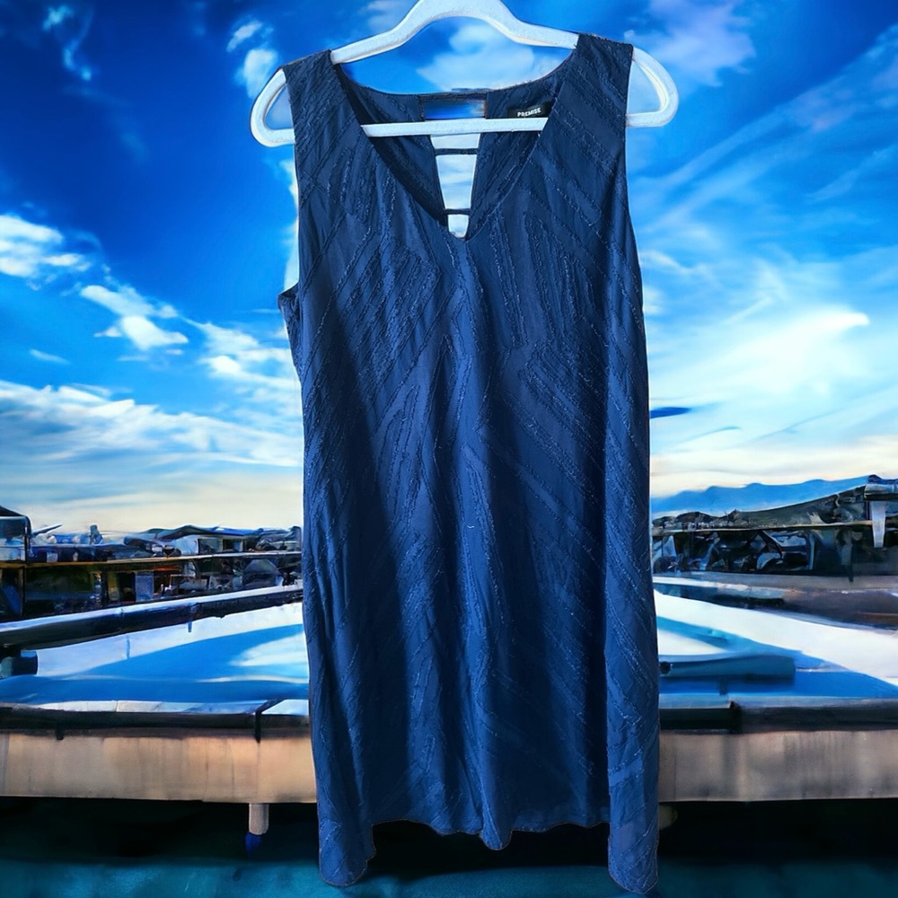 Premise size large navy V-neck dress new with tag
